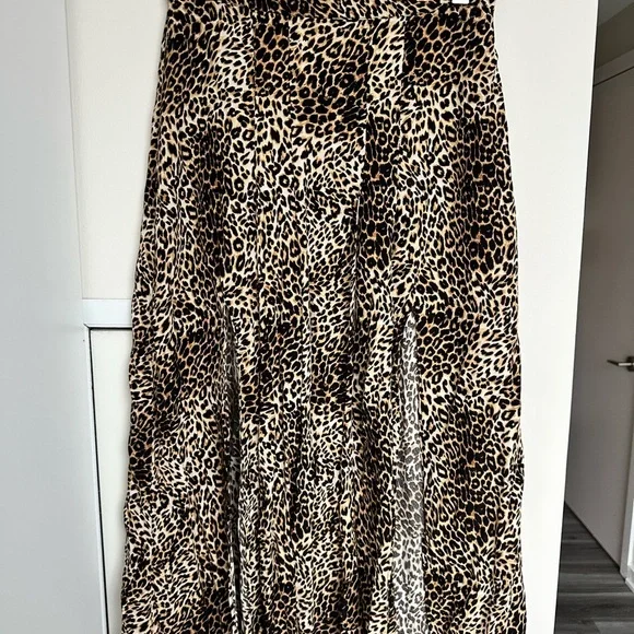 NWT Topshop PETITE Animal Print Midi Skirt Size 2 - Picture 2 of 13